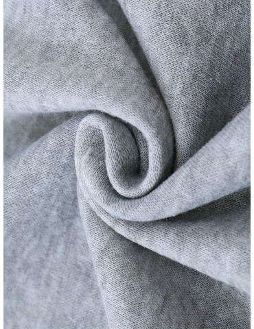 Men's Plus Size Hoodie with Bear Print, Casual Round Neck, Stretch Polyester Fabric, Geometric Pattern, Regular Fit, Knit Top, 220g